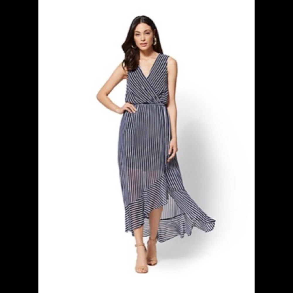 STRIPE WRAP MAXI DRESS